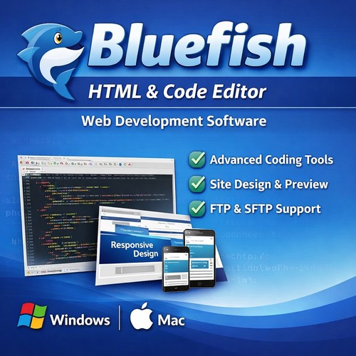 Bluefish html code - editor, |