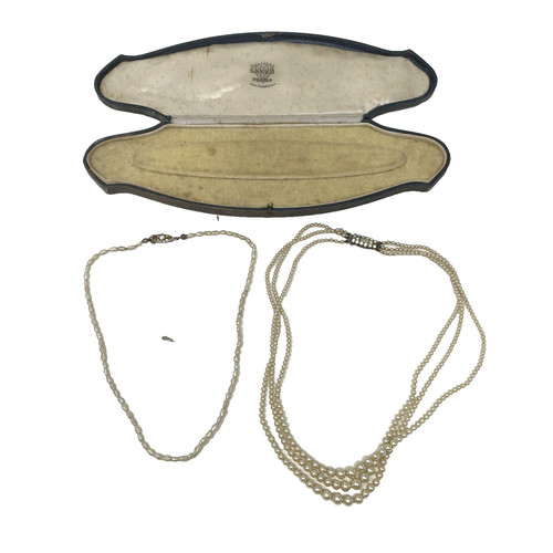 Lotus pearl necklace - lotus, triple