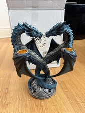 Anne Stokes Dragon Heart Candle Holder Nemesis Now Gothic Fantasy Blue 23cm