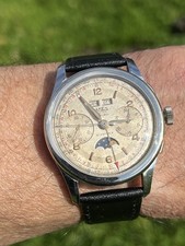 Axes Triple Date Moon Phase Vintage  Chronograph. Landeron 186. Serviced. Rare.