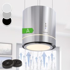 Cooker Hood Island Cooker Extractor Hood 38 cm Kitchen Ceiling Hood Steel Silver