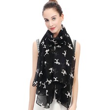 Poodle Dog Print Womens Scarf