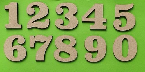 Wooden numbers large small - numbers,