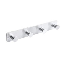 Silver Door Hooks Screw-In or Adhesive Coat Hangers for Bedroom Bathroom Towels