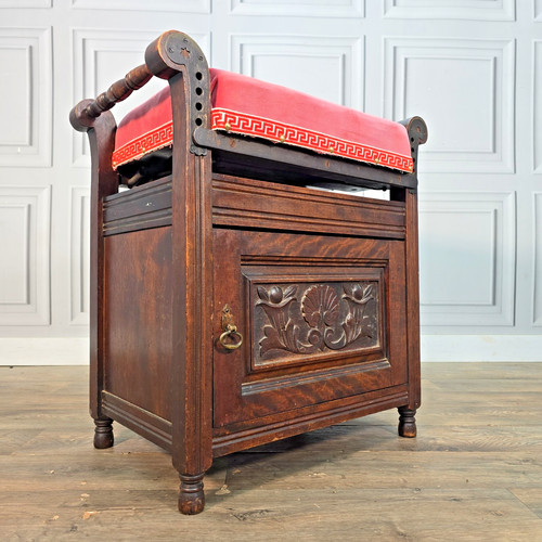 Antique piano stool adjustable - antique,