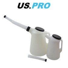 US PRO 2 Piece Fuel Oil Measuring Jug Set With Lids And Spout 2L & 5L 3245