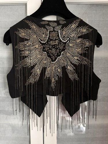 Antik batik black beaded - black,