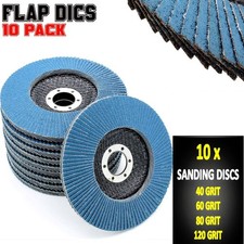 10x FLAP GRINDING SANDING DISCS 115mm 4.5" 40 60 80 120 GRIT ANGLE WHEEL UK