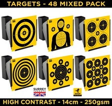 HIGH CONTRAST  14cm Air Rifle Pistol Gun BB Airsoft Shooting Card Mixed 48 Pack