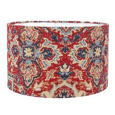 Marrakesh Tapestry Lampshade. Traditional Red & Blue Geometric Navajo Design.