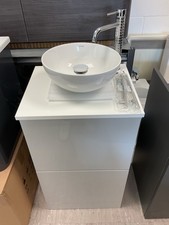 Tavistock Cadence 2 Drawer 500mm Vanity In Gloss Light Grey,Basin, Mixer, Waste