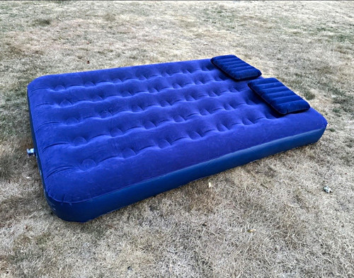 Inflatable double air bed with - bed,