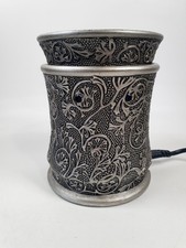 Scentsy Grey Pewter Effect Filigree Gothic Silver Vine Ceramic Wax Warmer