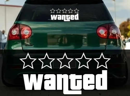 White wanted sticker car - wanted,