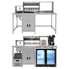 Bubble Tea Workbench Boba Drink Prep Station Serving Counter Stainless Steel