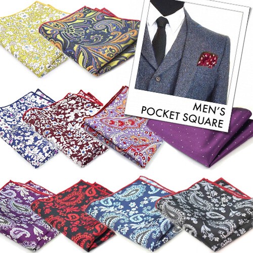 Men pocket square dot flower - pocket,