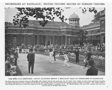 FENCING The Epee Club Defeated by a Dutch Club at Ranelagh - Vintage Print 1932