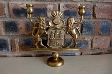 Vintage Brass Hanukkah Menorahs Jewish Candle Stick Holder Lion Heavy Over 2.3kg