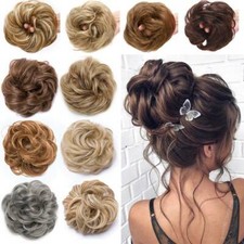 Real Soft Curly Messy Bun Hair