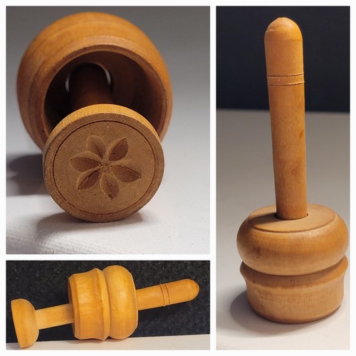 Vintage wooden butter - butter, stamp