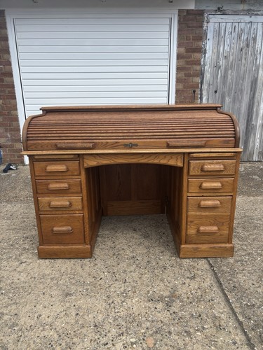 Vintage oak roll - oak, desk