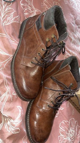 Mens brown faux - leather, size