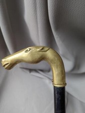 antique BRASS cane HORSE-HEAD