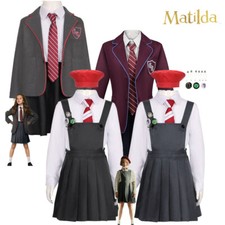 Matilda The Musical Cosplay Costume Kids Girls Matilda School Uniform Full Suits