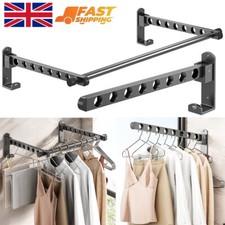 Wall Mounted Hanging Airer Folding Clothes Hanger Drying Rack Garment Organizer