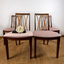 Set of Four Modern G-Plan Curve Back Teak & Afrormosia Dining Chairs