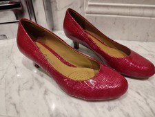 Clarks Raspberry Patent Leather  Heeled Shoe Size 4 WORN ONCE