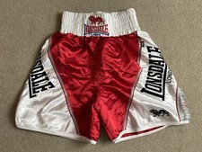 Vintage Lonsdale Boxing Shorts Red White Tasseled Sports Small