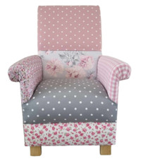 Pink & Grey Patchwork Fabric