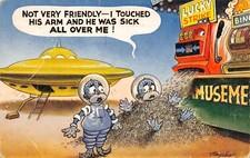Postcard comic alien outer - ,