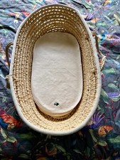 Moses Basket with Little Green Sheep Mattress and Cover - Natural / Eco Material