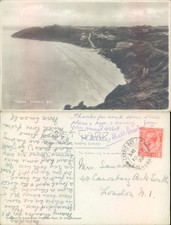 Carbis Bay coastline Frank Lake 1924 postmark Landscapes Cities Towns Real Photo