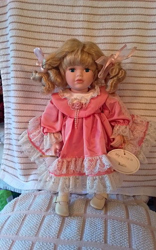 Katie porcelain girl doll - porcelain,
