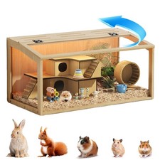 Wooden hamster cage - wooden,
