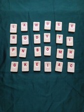 Word Rummikub Replacement Tiles Lot 3 Cream & Red x 24 Good Condition 
