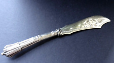 antique Edwardian h/m 1905 SILVER handle ornate butter knife serving cutlery
