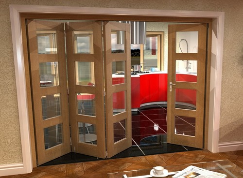 Oak internal bifold doors - oak,