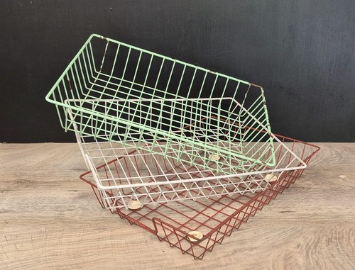 Vintage wire desk filing tray - desk,
