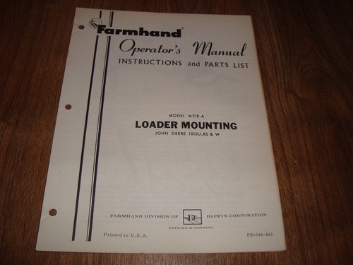 Farmhand model m218 loader - model, m218-a