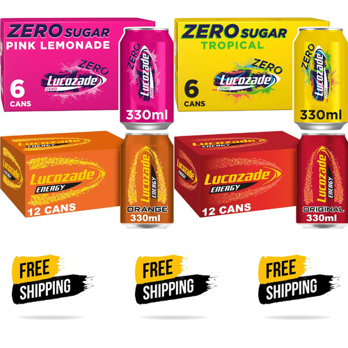 Lucozade fizzy drink 6x330ml - lucozade,