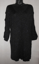 New Belle Vere Notte’ WOMENS KNIT DRESS Black with silver fibres SIZE L