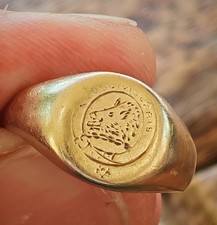 RARE INTAGLIO SOLID GOLD 9CT