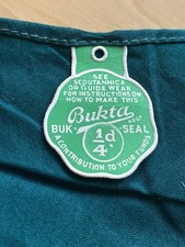 Vintage Unused Classic Green Boy Scout Neckerchief with Original Bukta Brand Tag