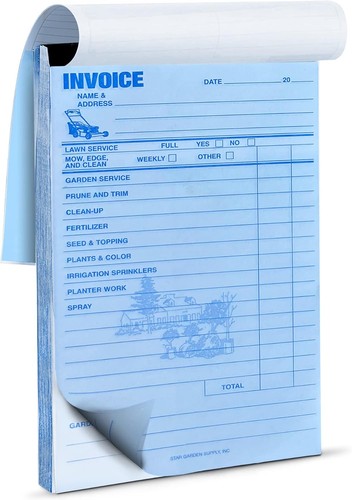 Garden service invoice book - service,