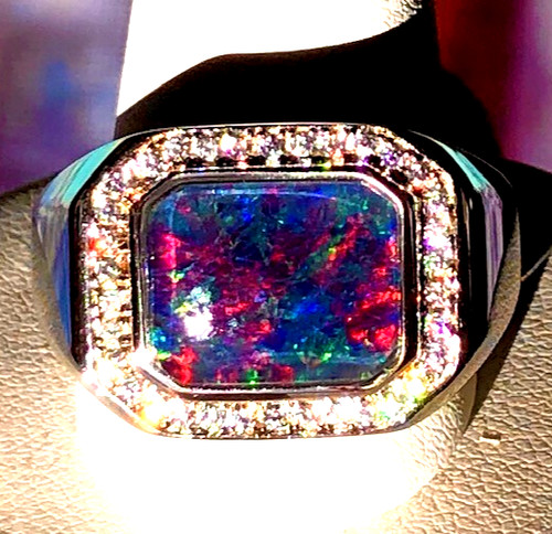 Mens solid black - black, opal