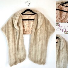Vintage Faux Fur Shawl Shrug Wrap 1950s Glamour Pinup 